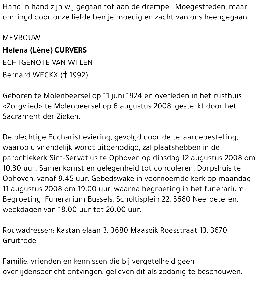 Helena (Lène) Curvers