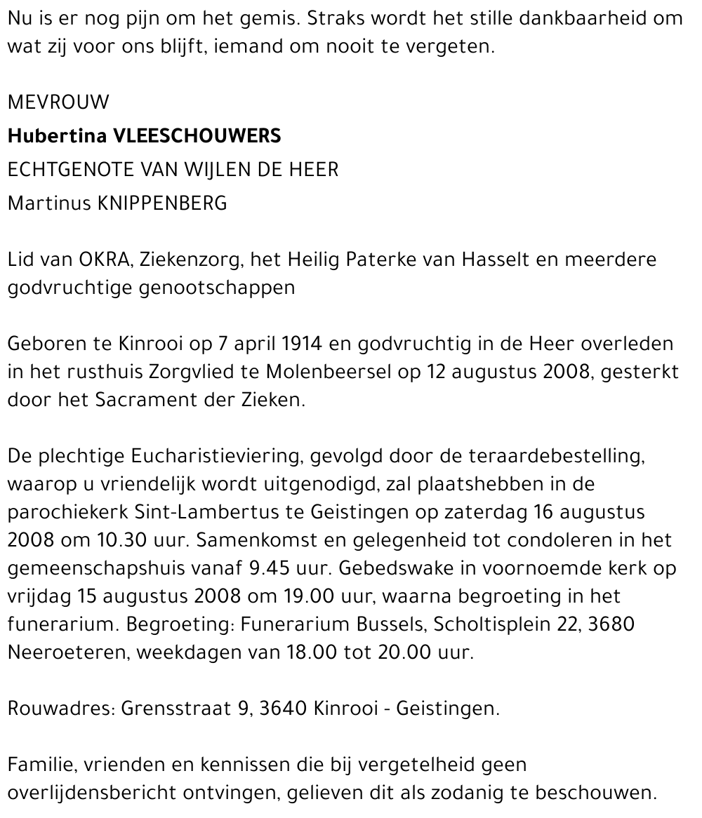 Hubertina Vleeschouwers