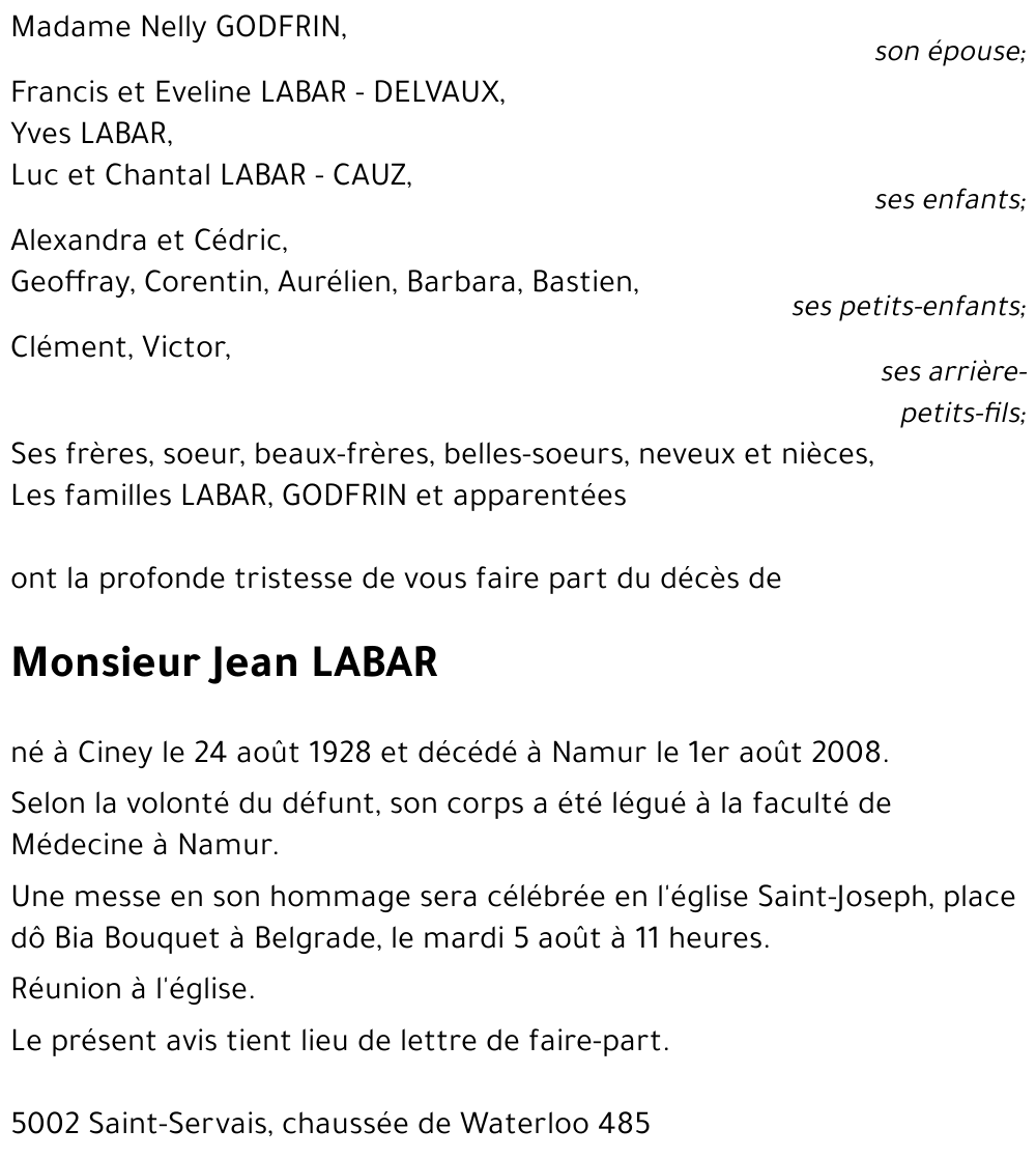 Jean LABAR