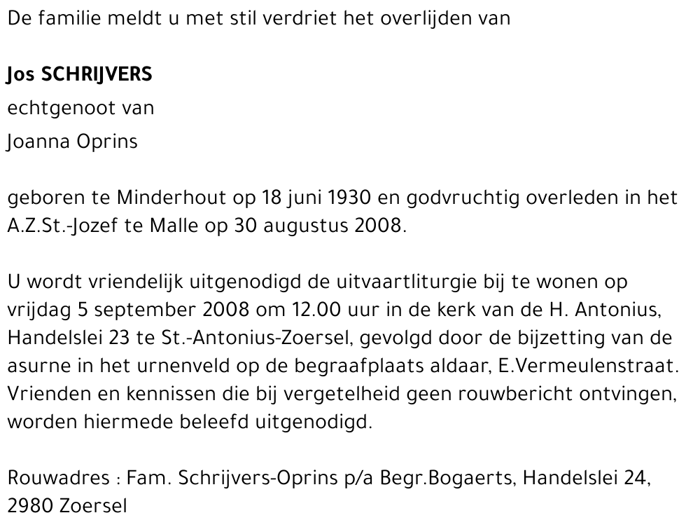 Jos SCHRIJVERS