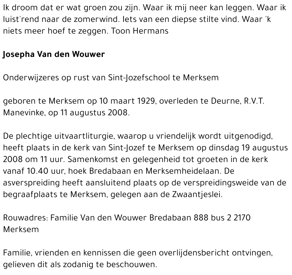 Josepha Van den Wouwer