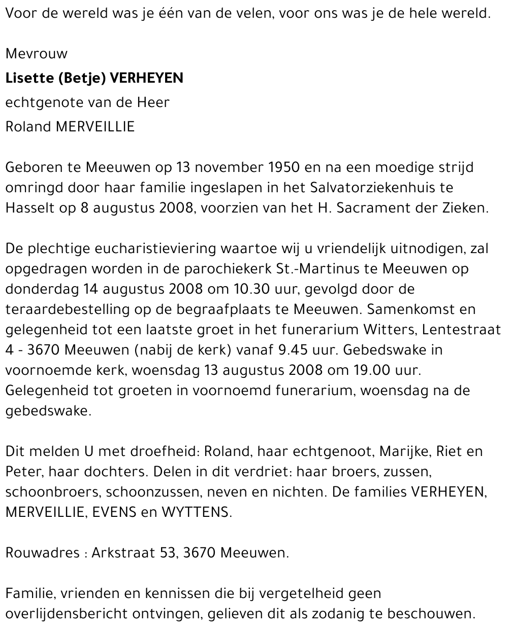 Lisette (Betje) Verheyen