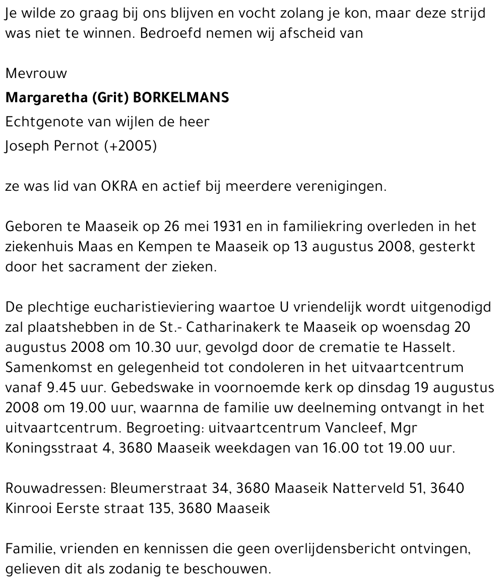 Margaretha (Grit) Borkelmans