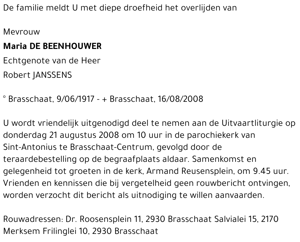 Maria De Beenhouwer