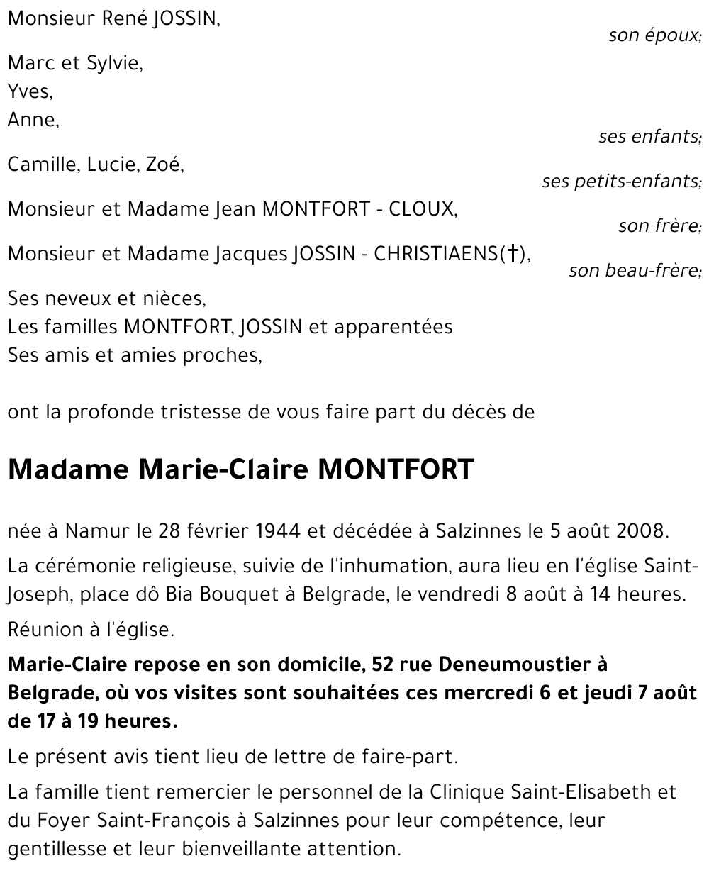 Marie-Claire MONTFORT