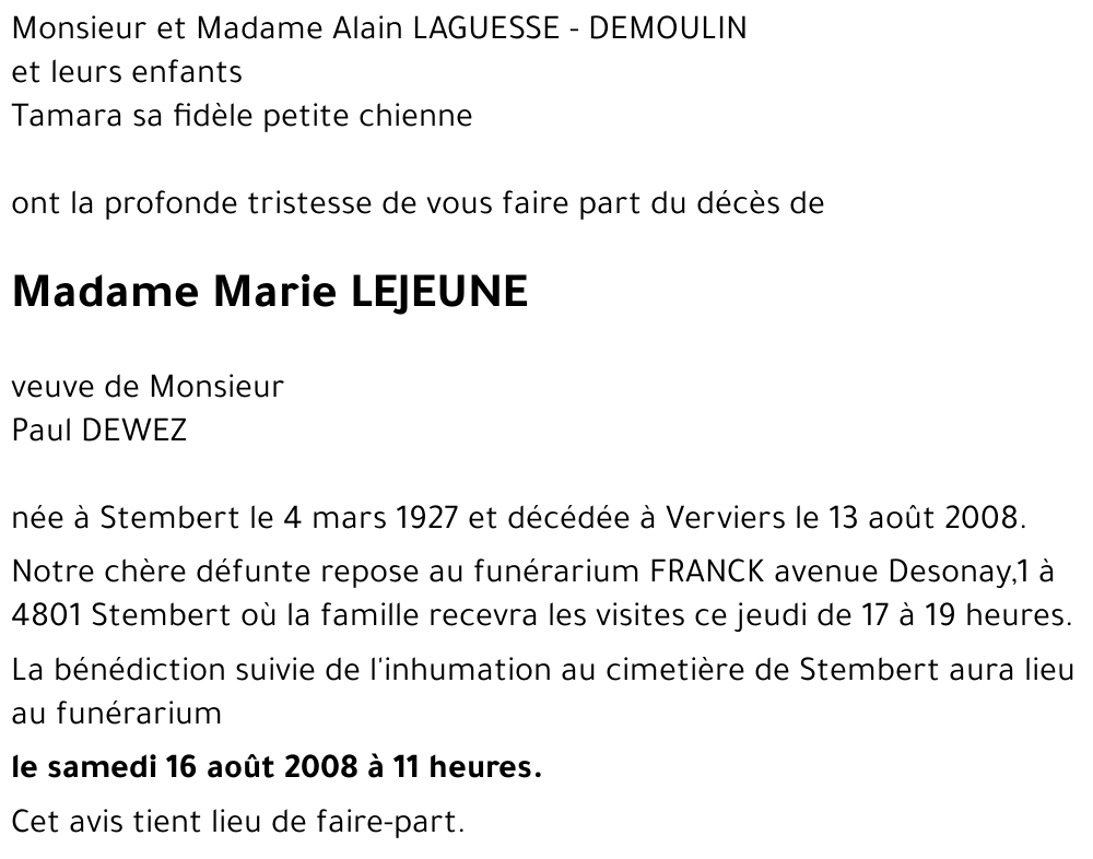 Marie LEJEUNE