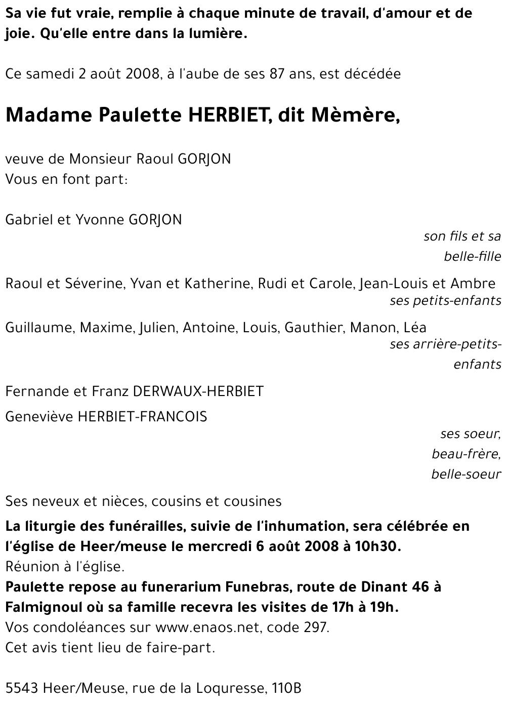 Paulette HERBIET