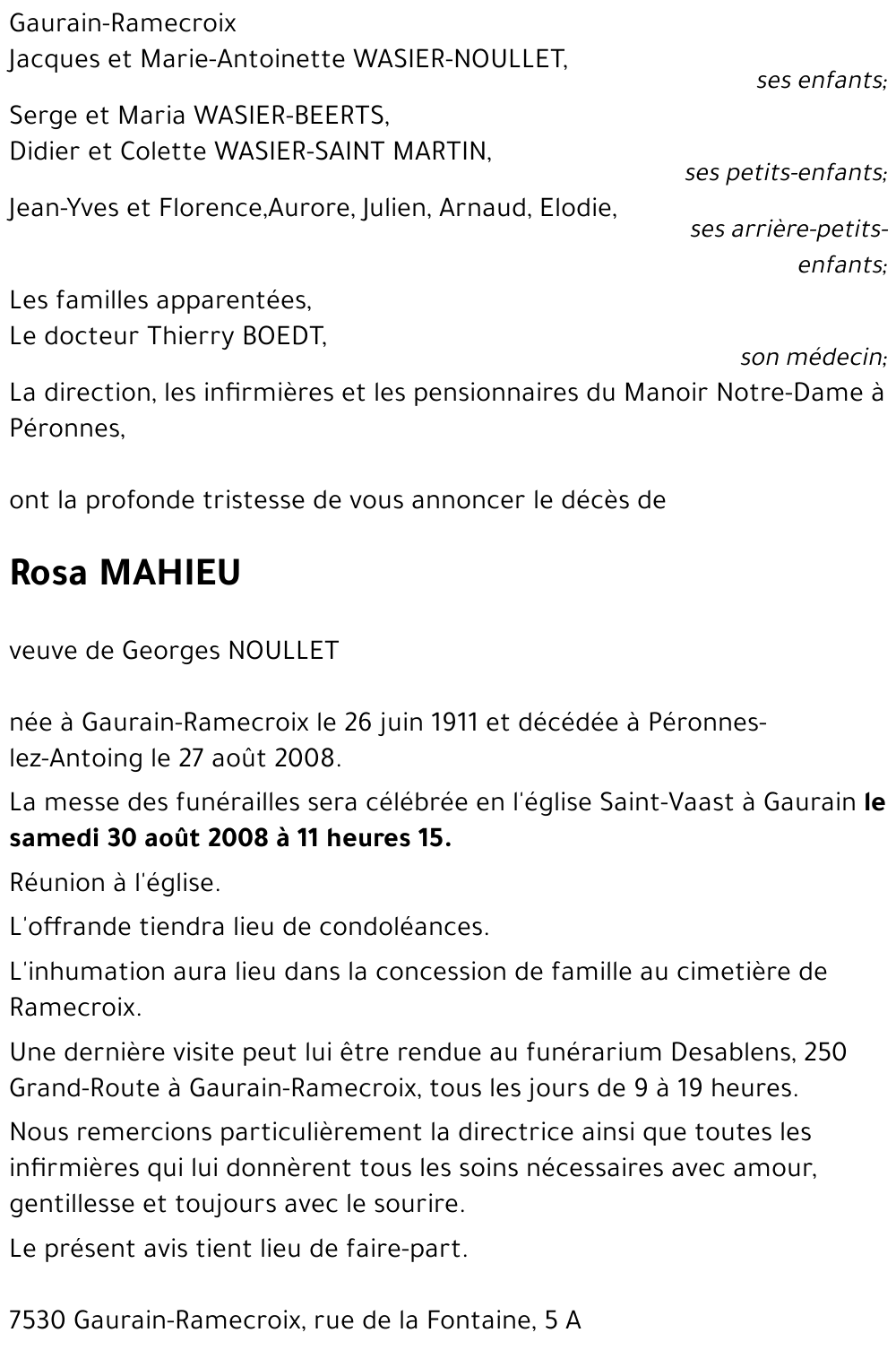 Rosa MAHIEU