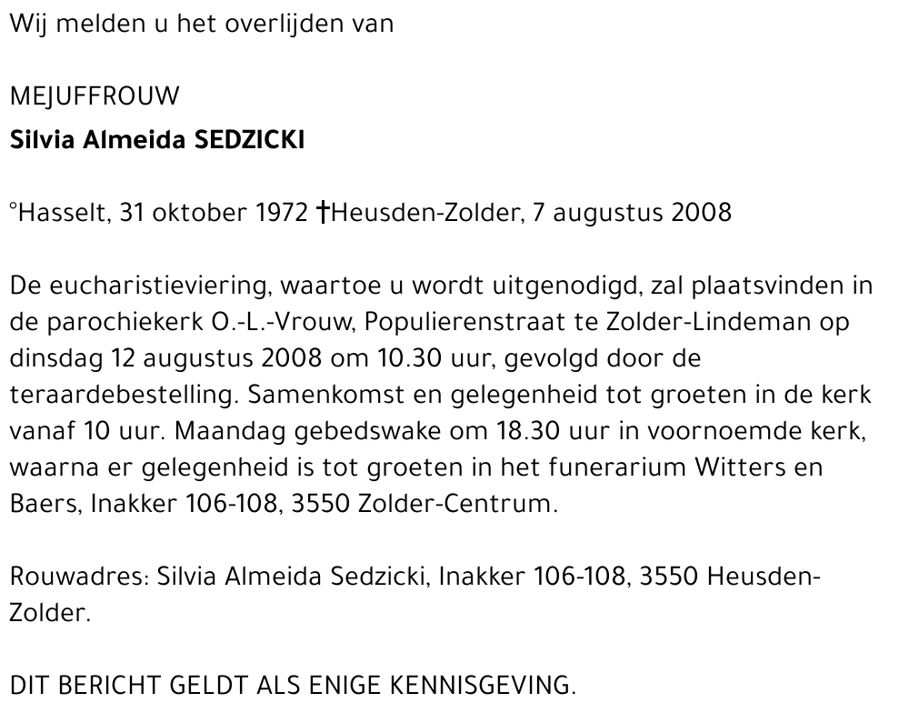 Silvia Almeida Sedzicki