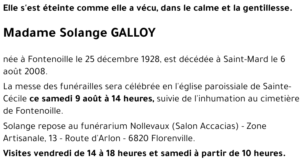 Solange GALLOY