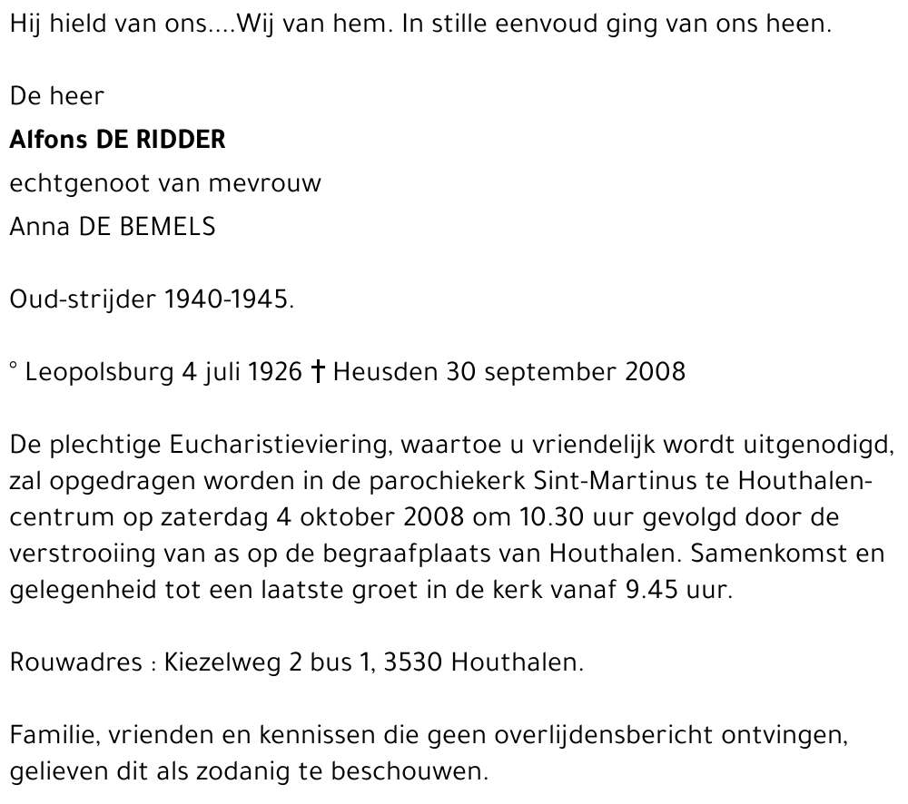 Alfons De Ridder