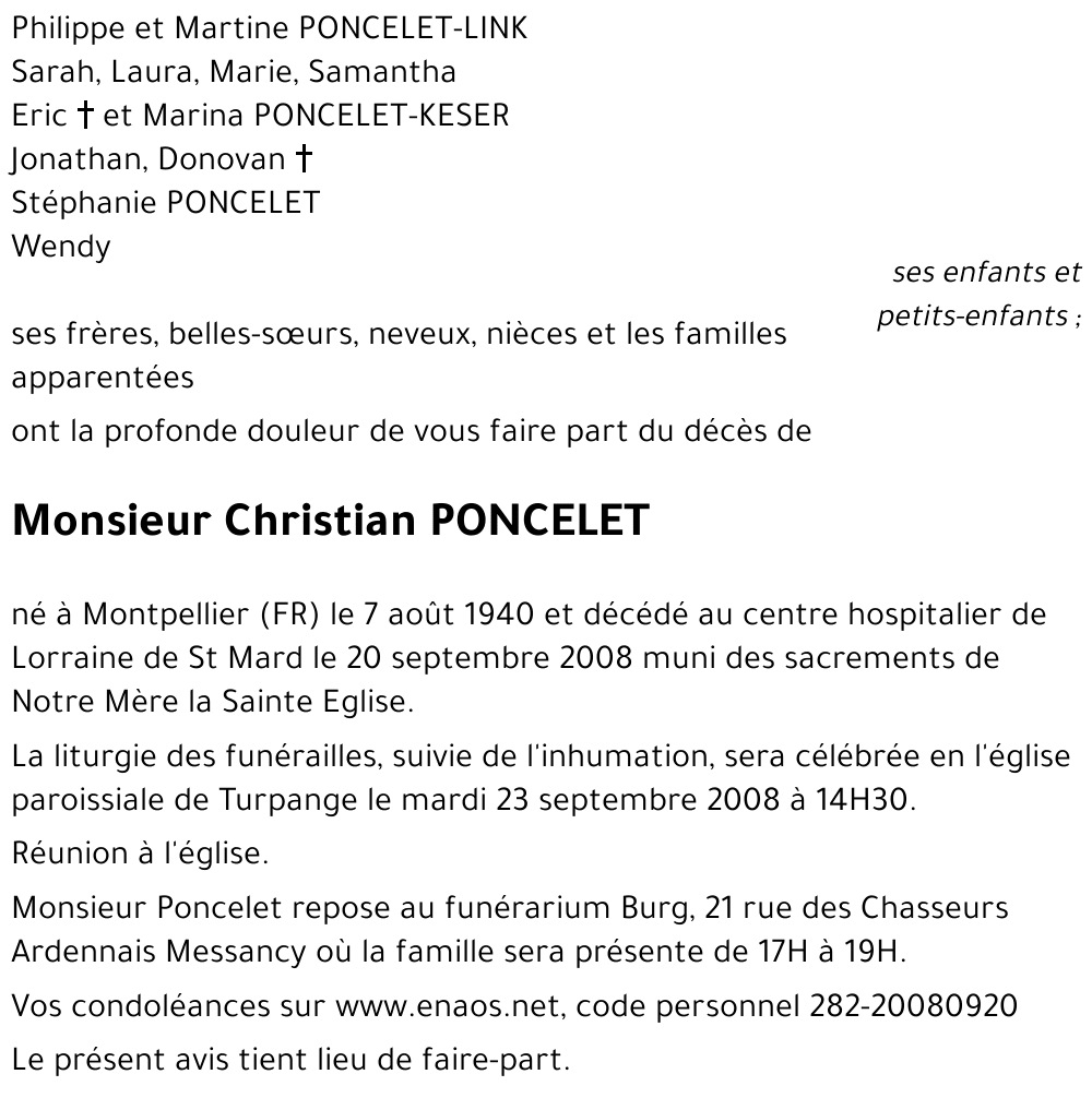 Christian PONCELET