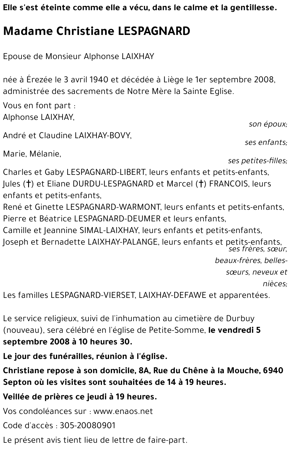 Christiane LESPAGNARD