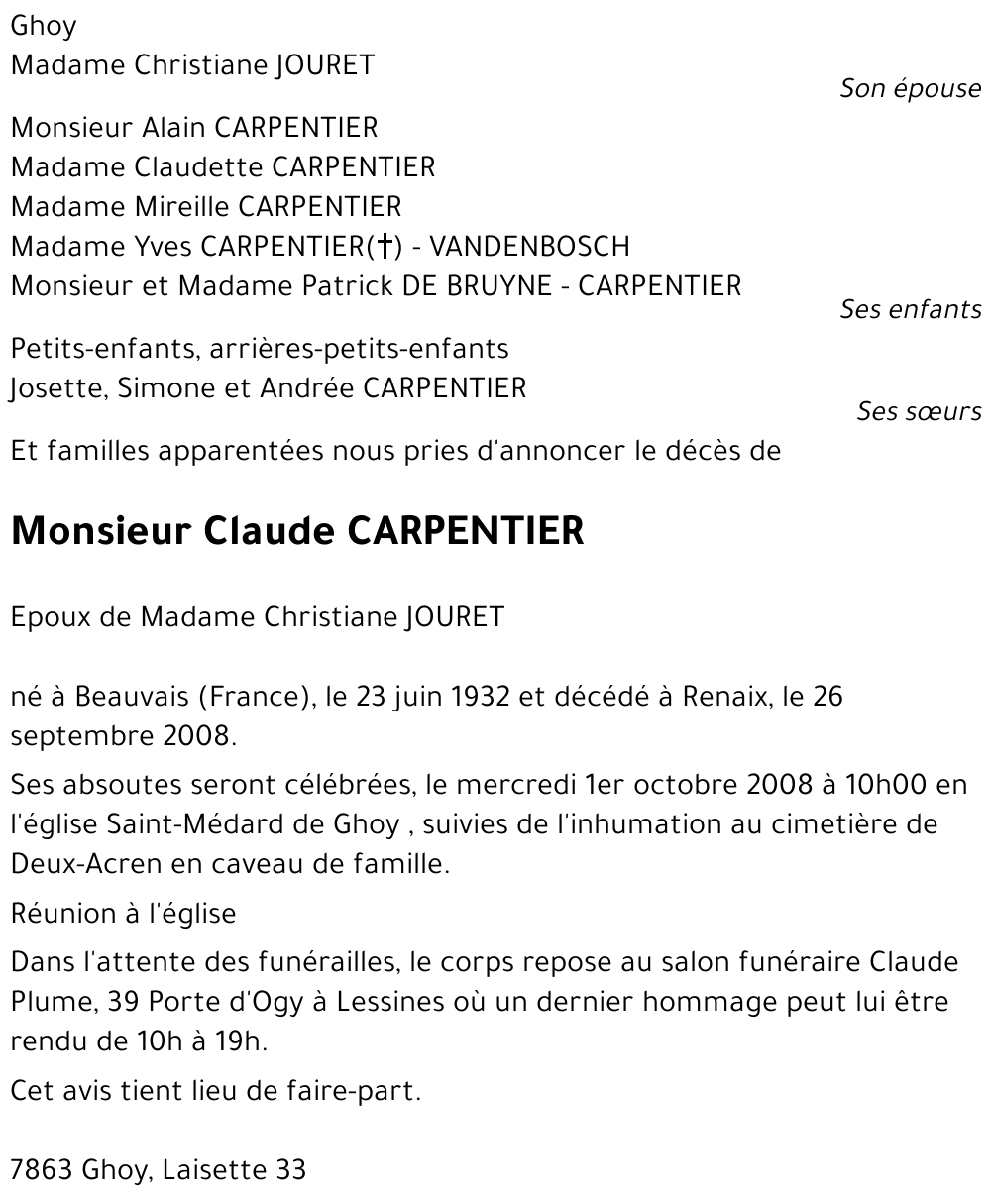 Claude CARPENTIER
