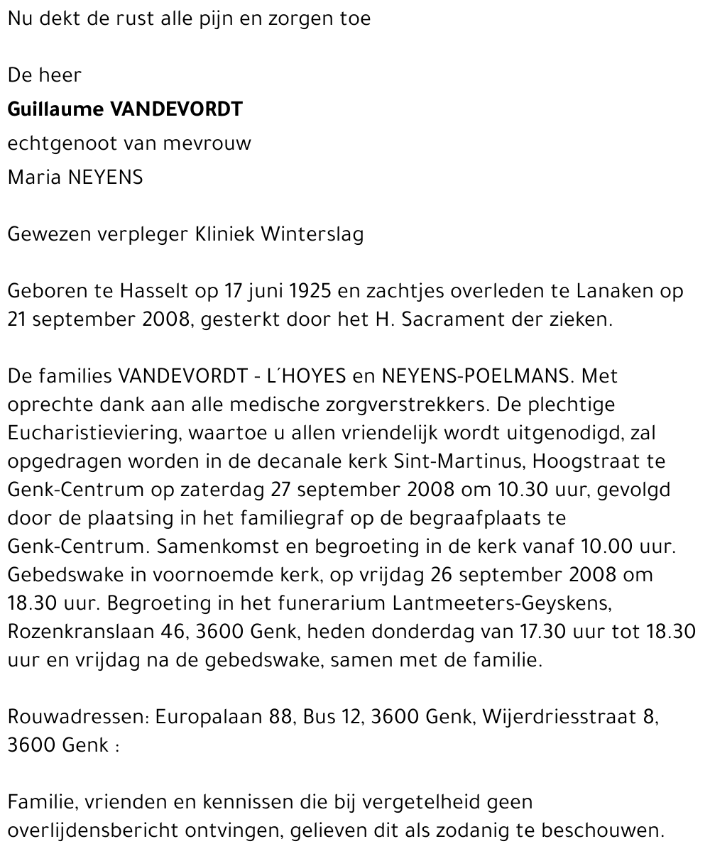 Guillaume VANDEVORDT