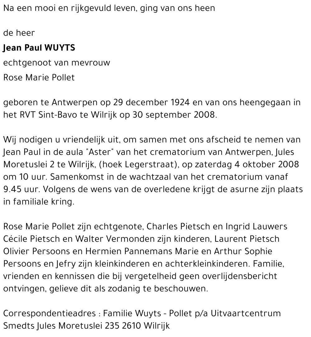 JEAN PAUL WUYTS