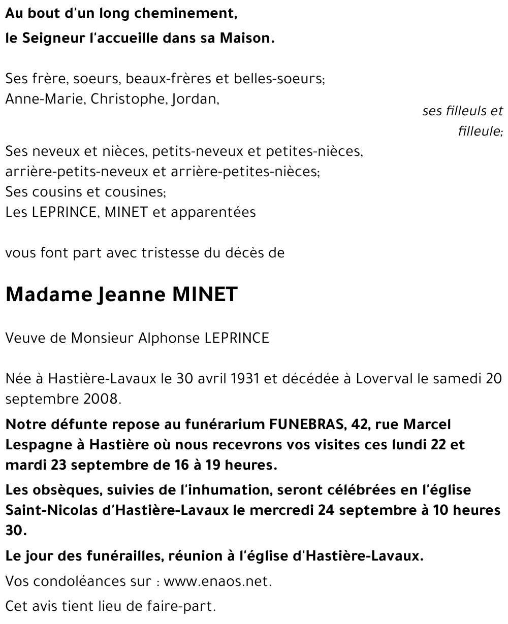 Jeanne MINET