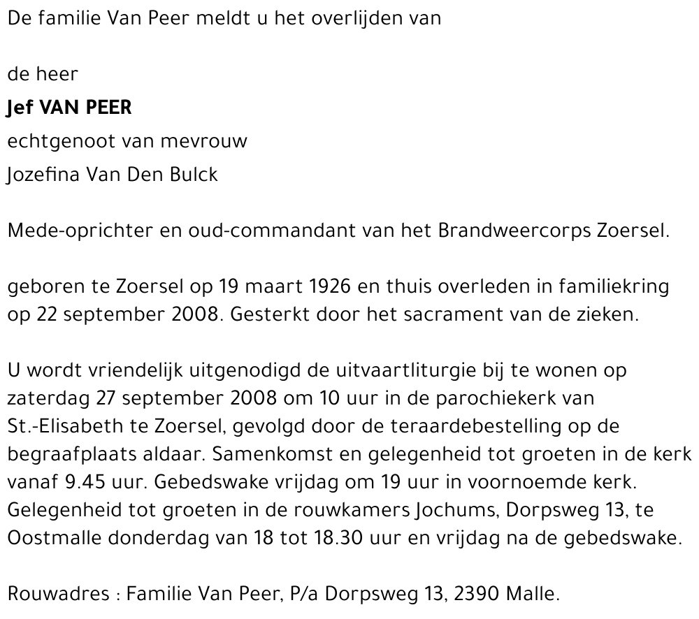 Jef Van Peer