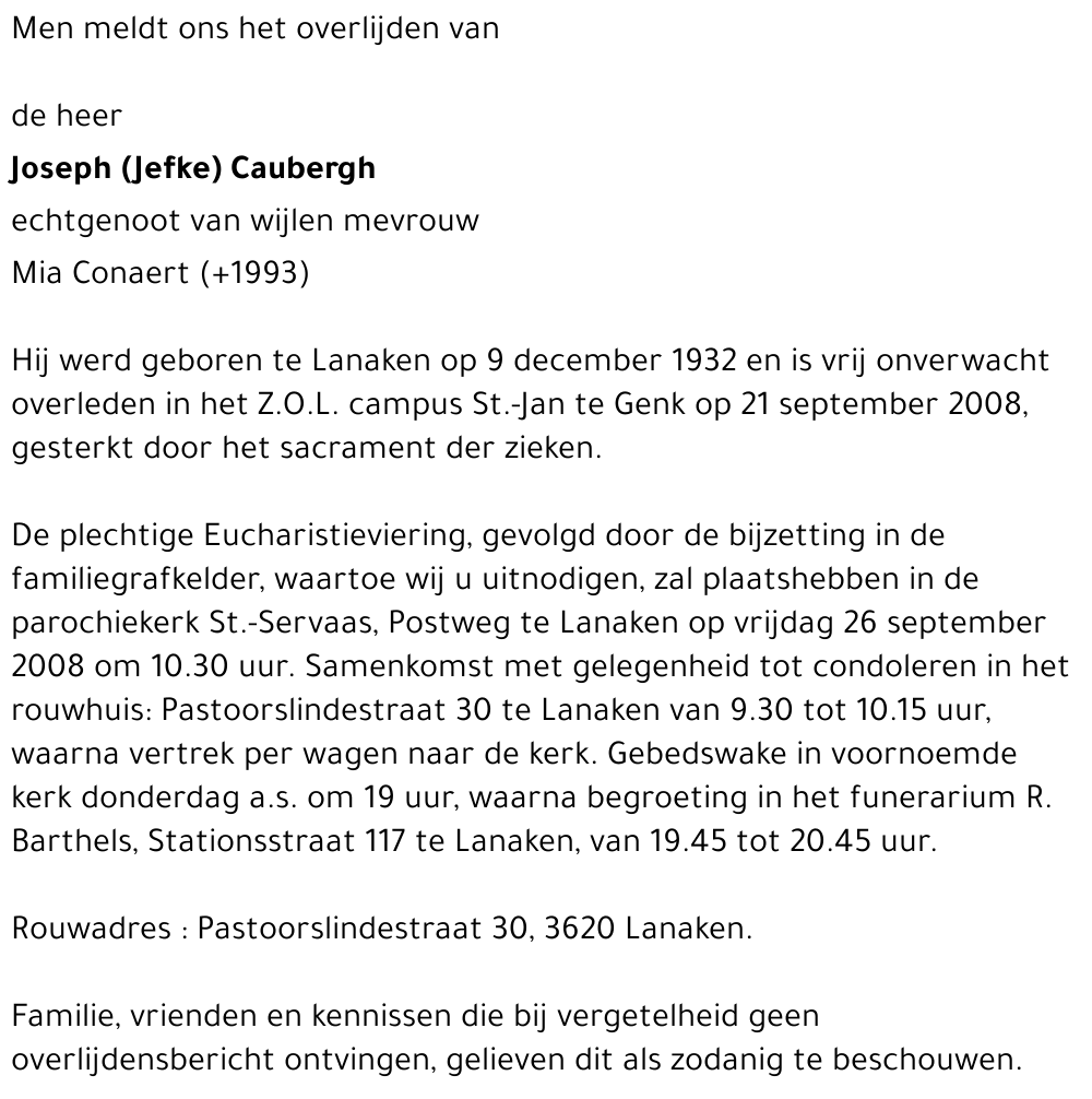 Joseph (Jefke) Caubergh