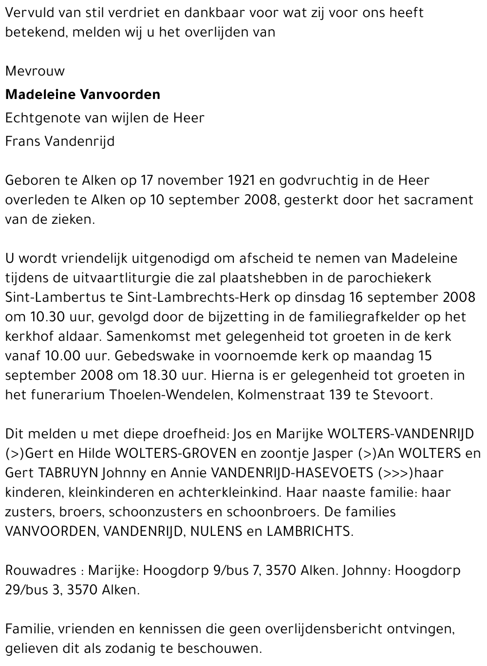 Madeleine Vanvoorden