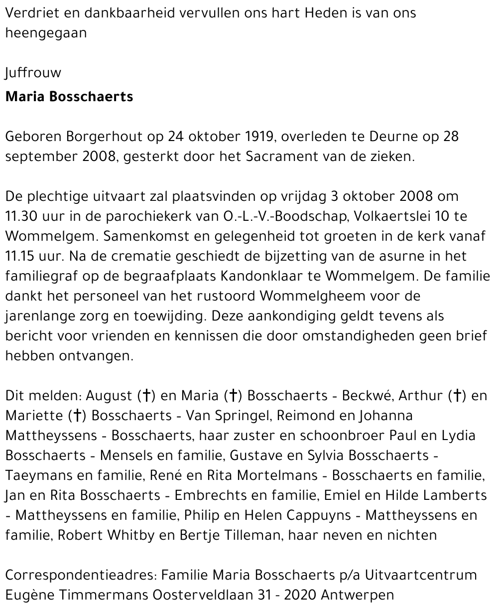 Maria Bosschaerts