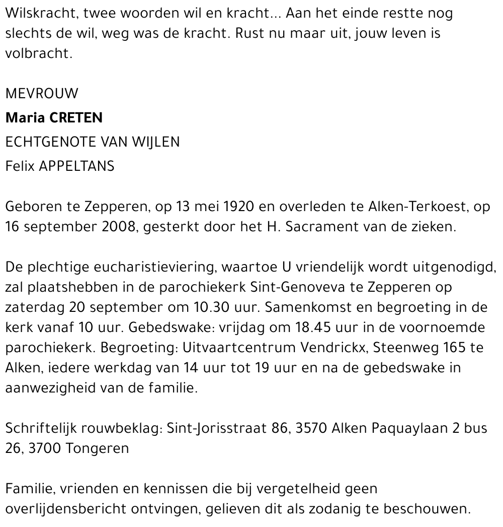 Maria CRETEN