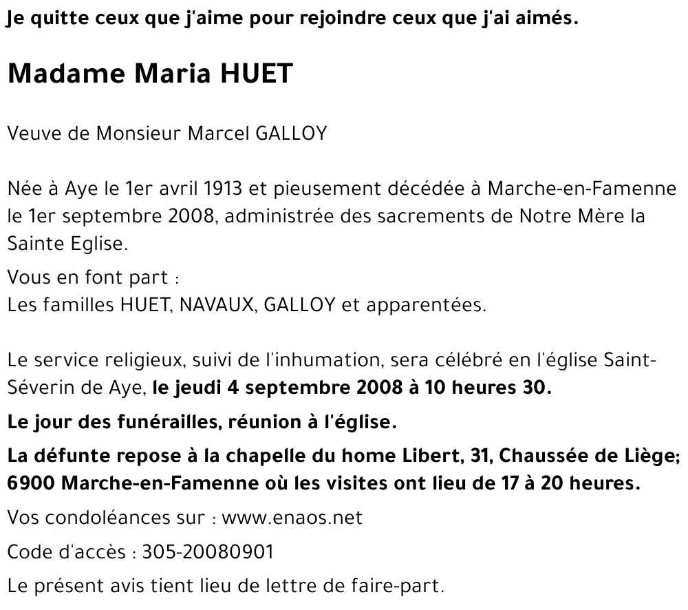 Maria HUET