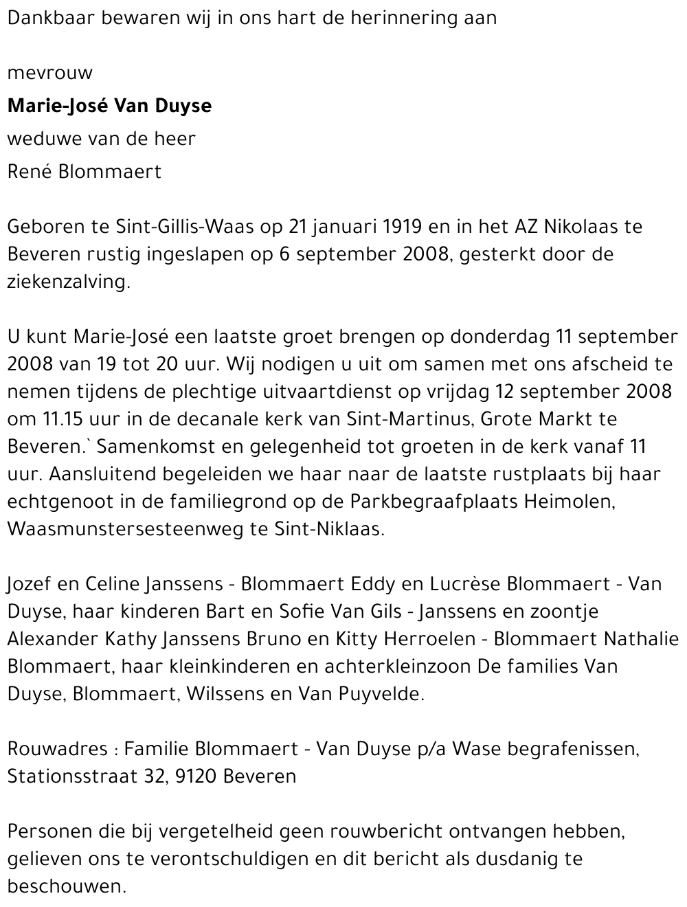 Marie-José Van Duyse