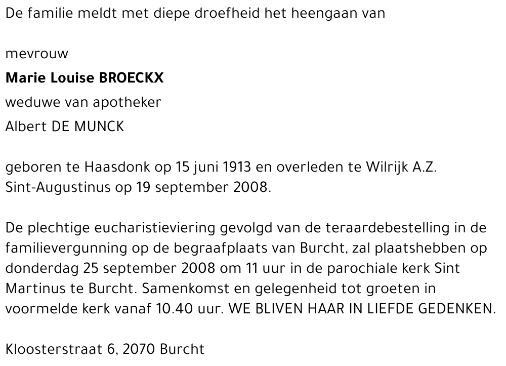 Marie Louise Broeckx