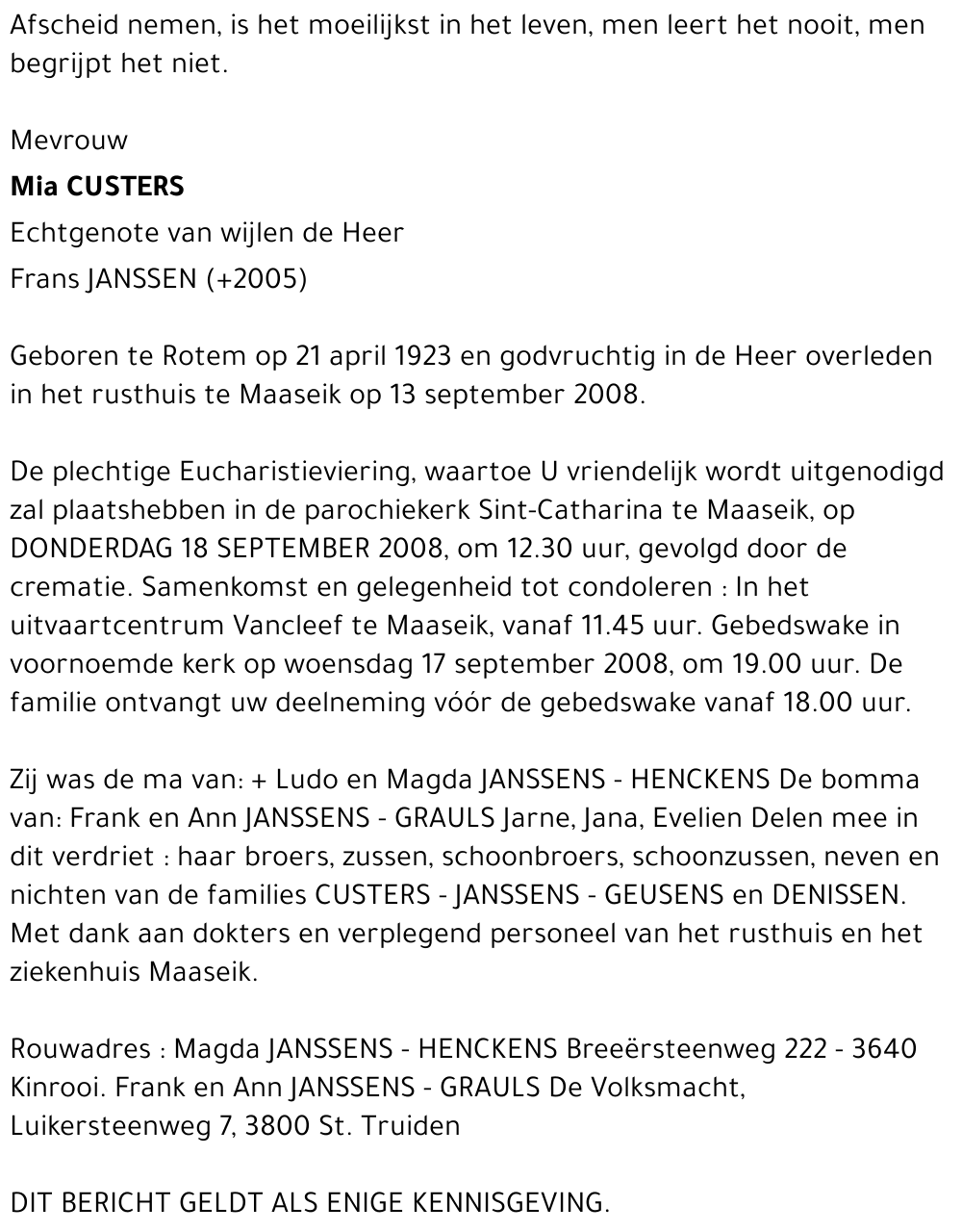 Mia Custers