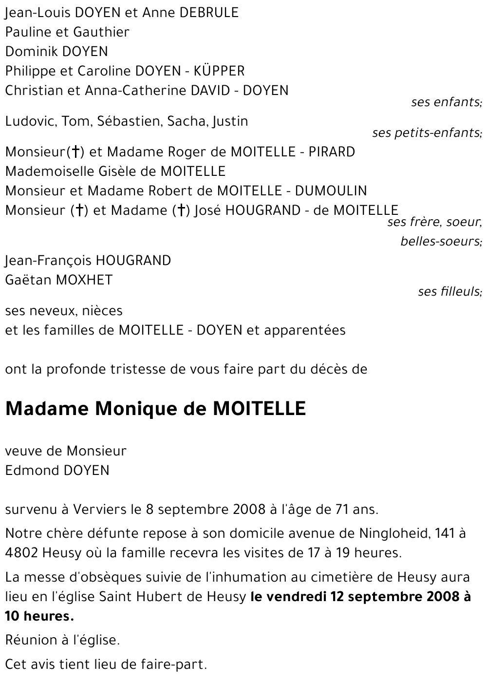 Monique de MOITELLE