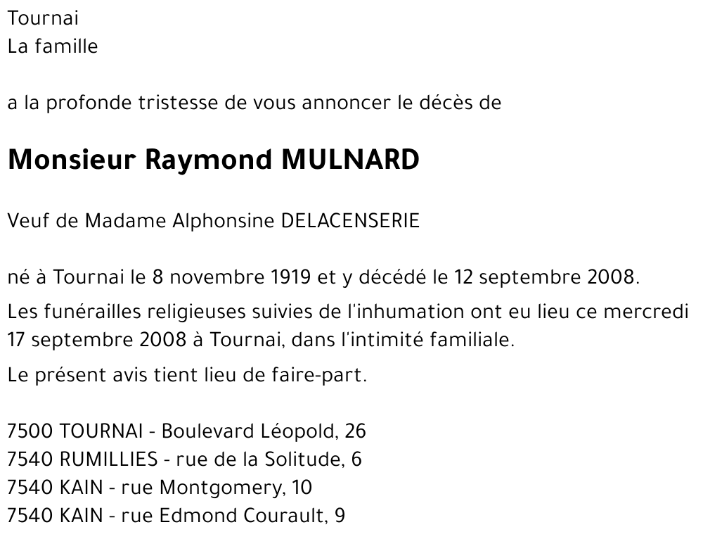 Raymond MULNARD