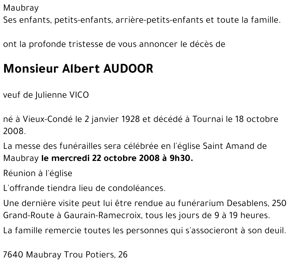 Albert AUDOOR