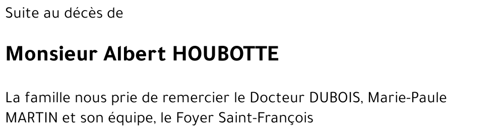 Albert HOUBOTTE