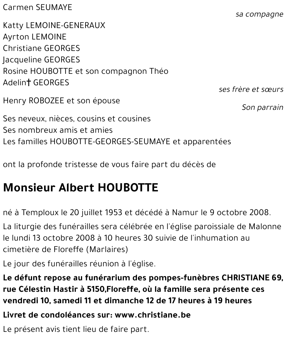 Albert HOUBOTTE