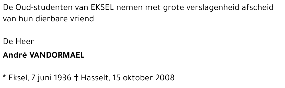 André VANDORMAEL