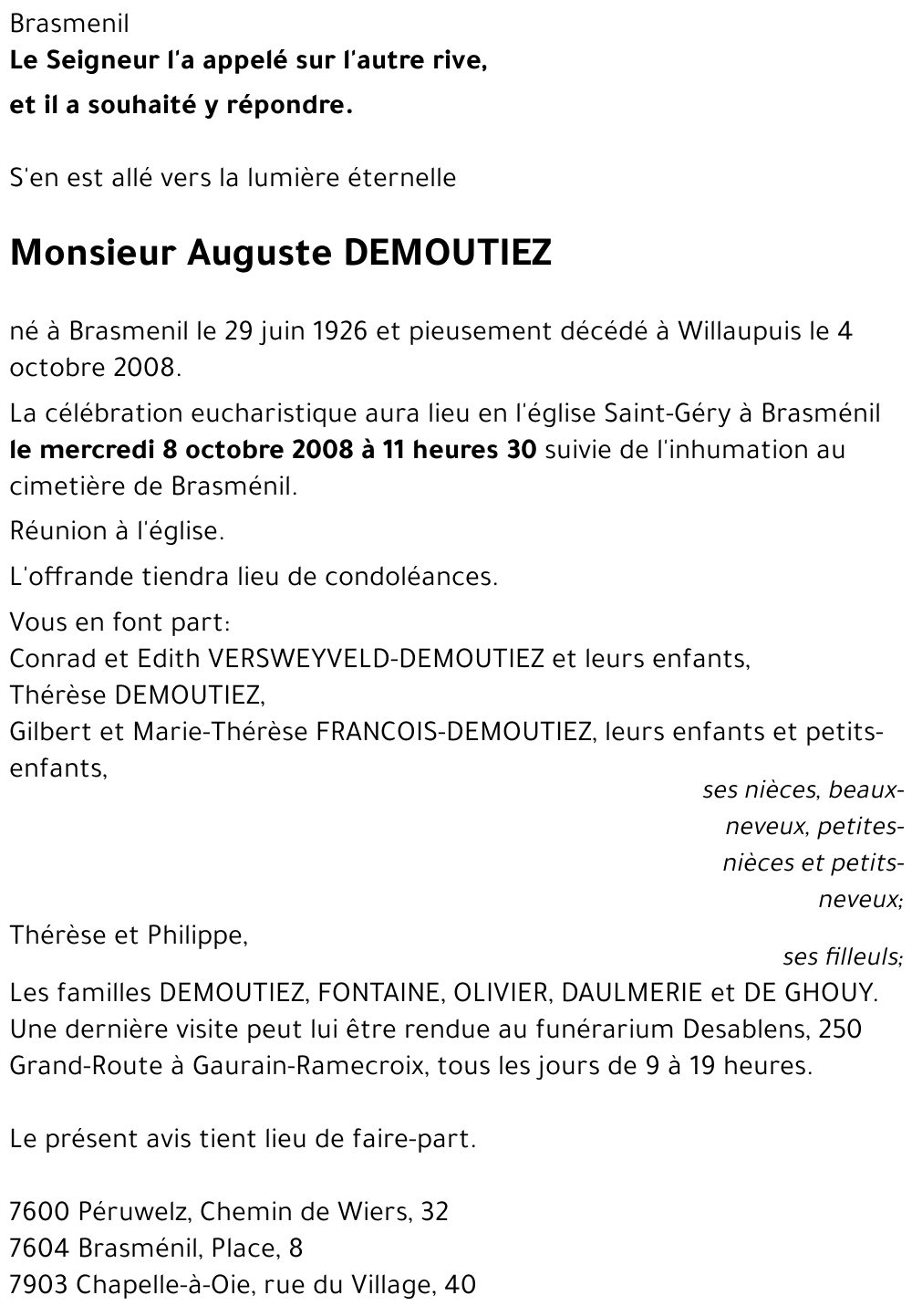 Auguste DEMOUTIEZ