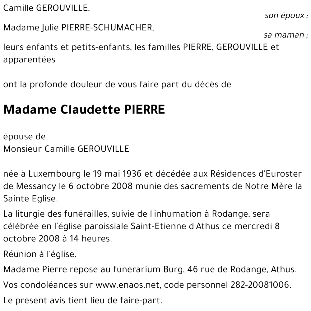 Claudette PIERRE
