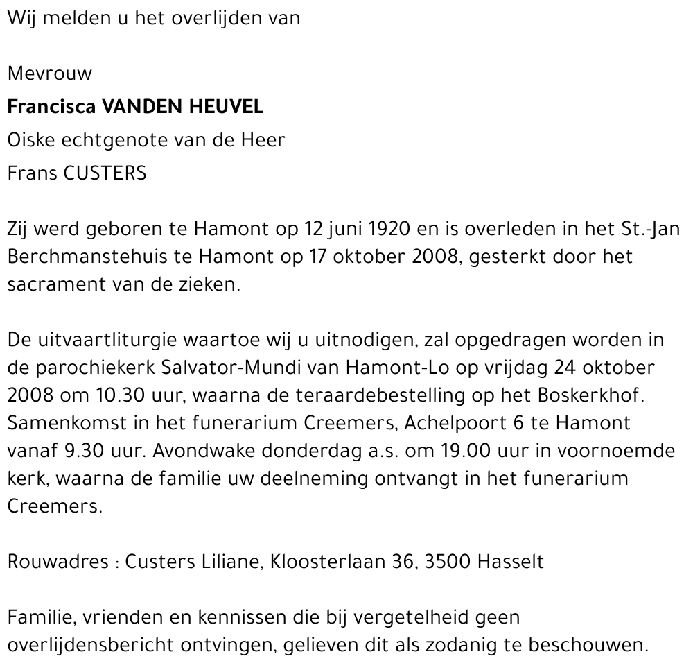 Francisca Vanden Heuvel