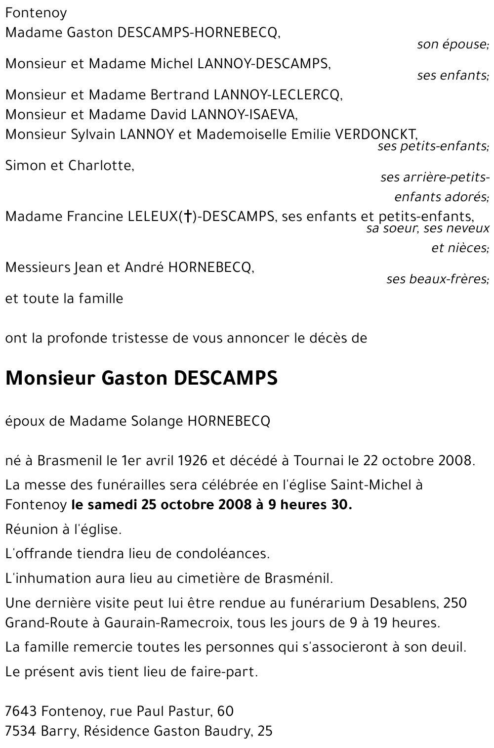 Gaston DESCAMPS