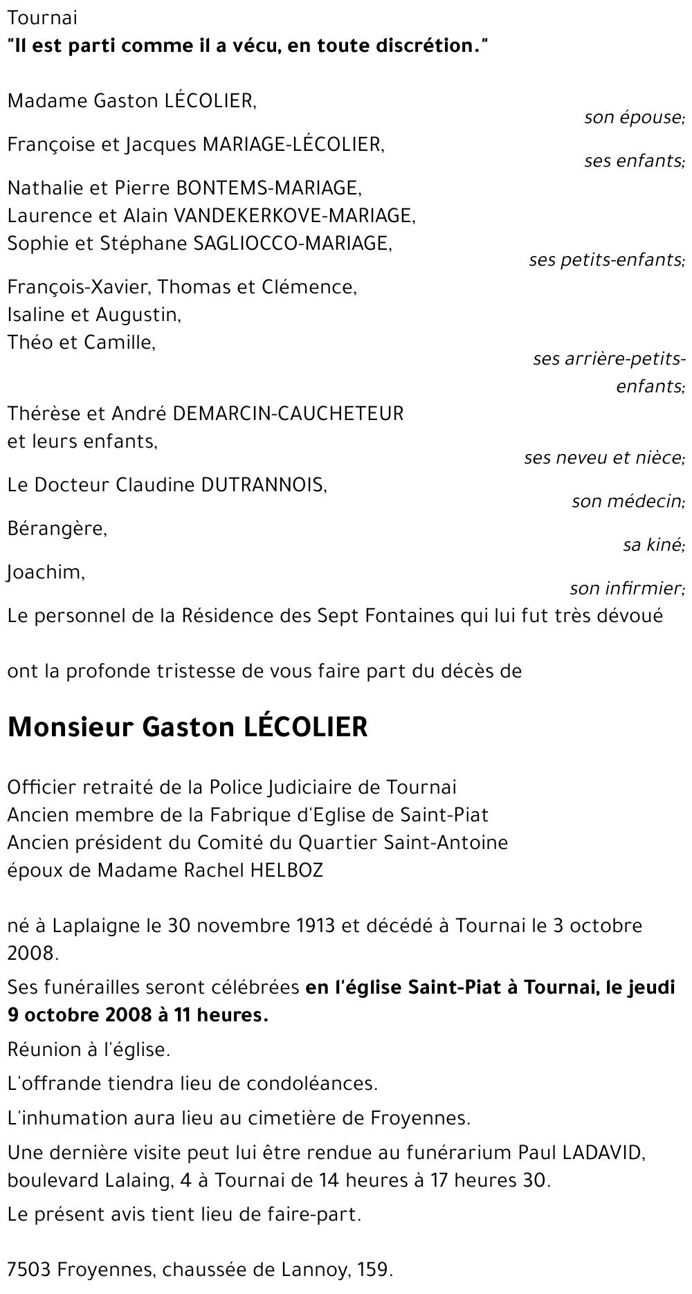 Gaston LÉCOLIER