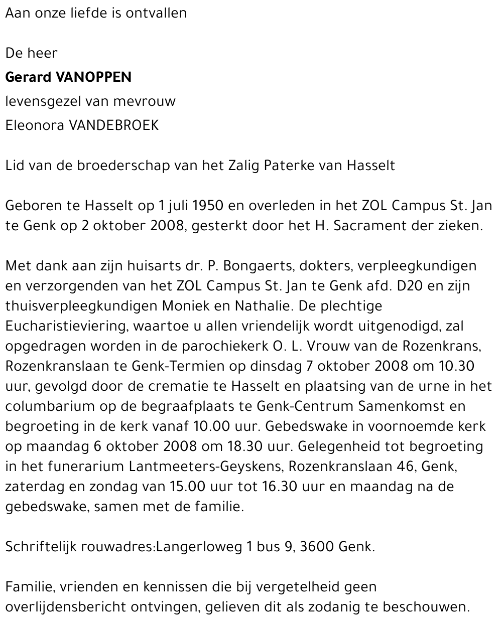 Gerard VANOPPEN