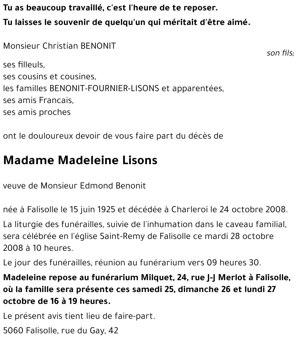 Madeleine Lisons