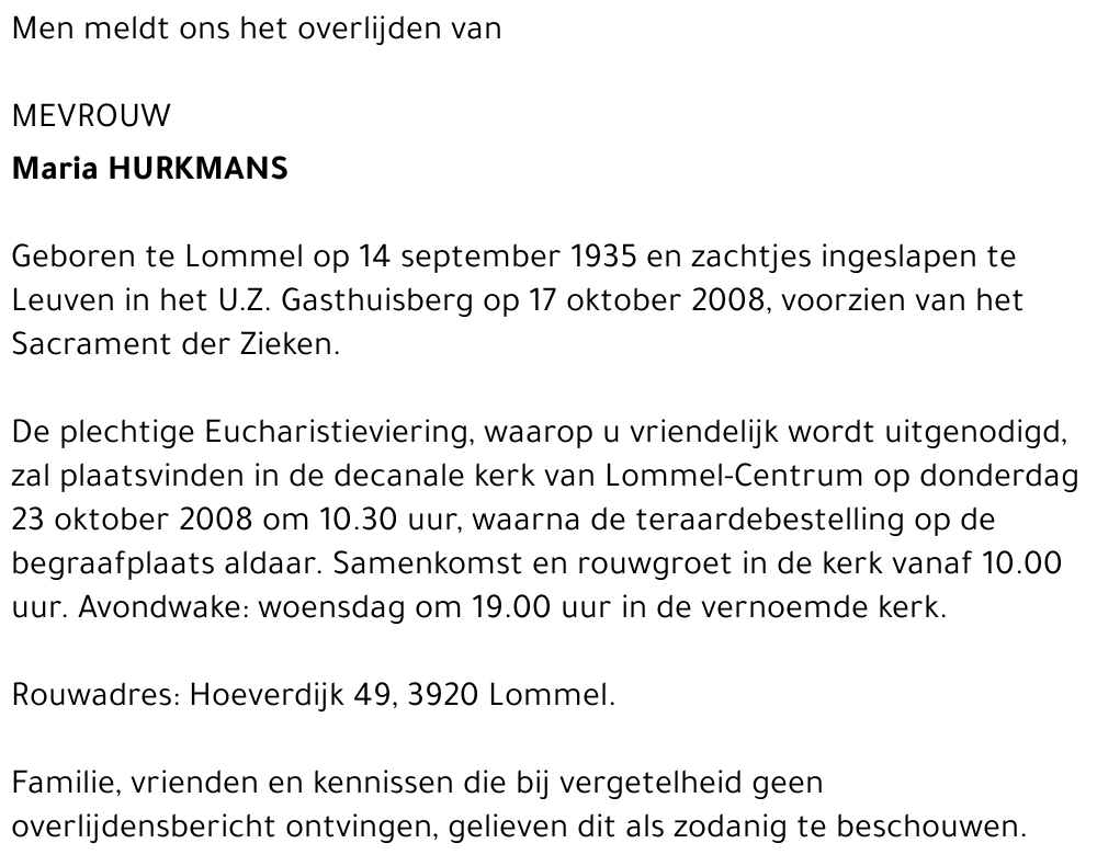 Maria Hurkmans