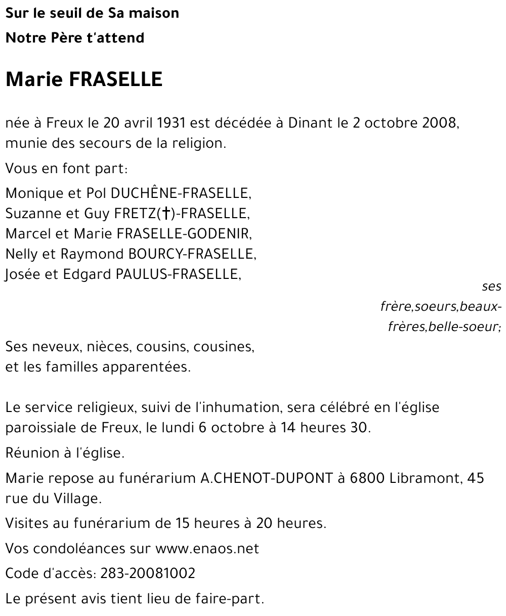 Marie FRASELLE