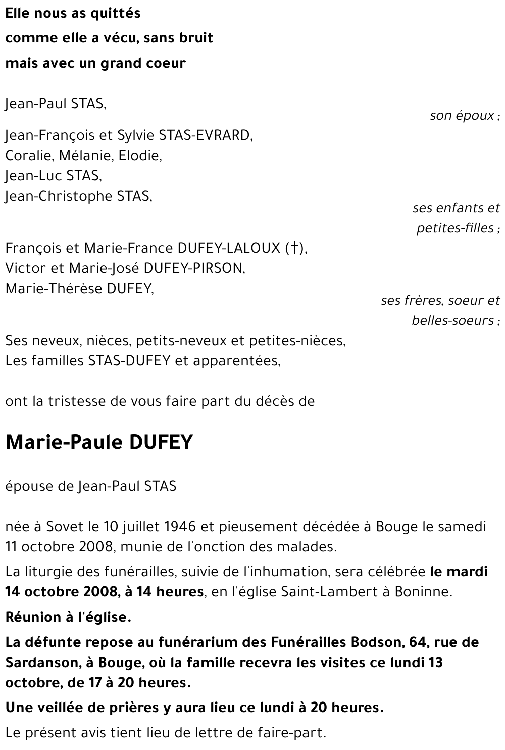 Marie-Paule DUFEY