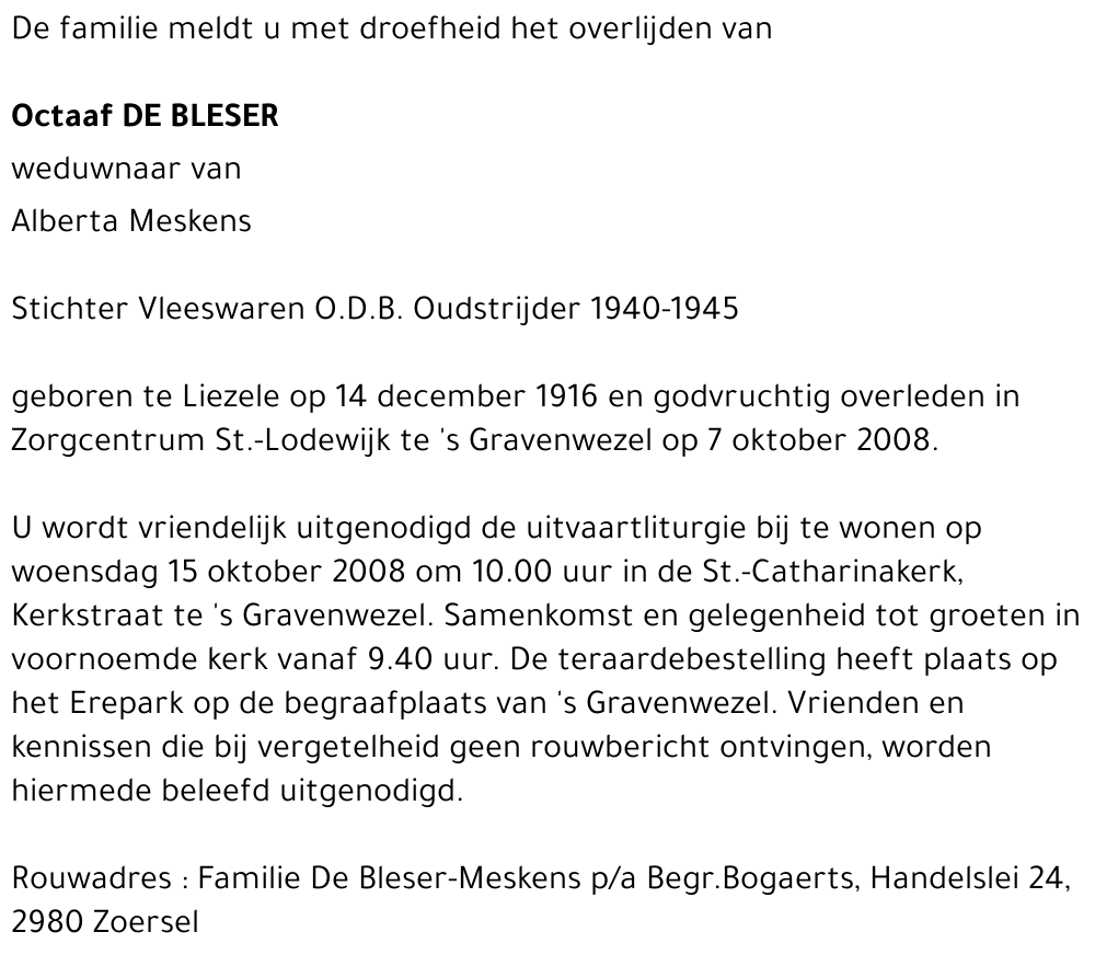 Octaaf DE BLESER