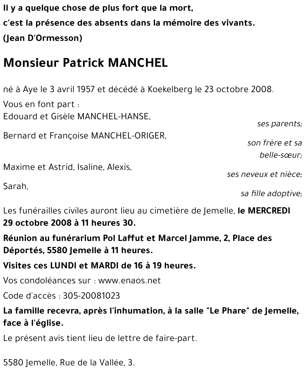 Patrick MANCHEL
