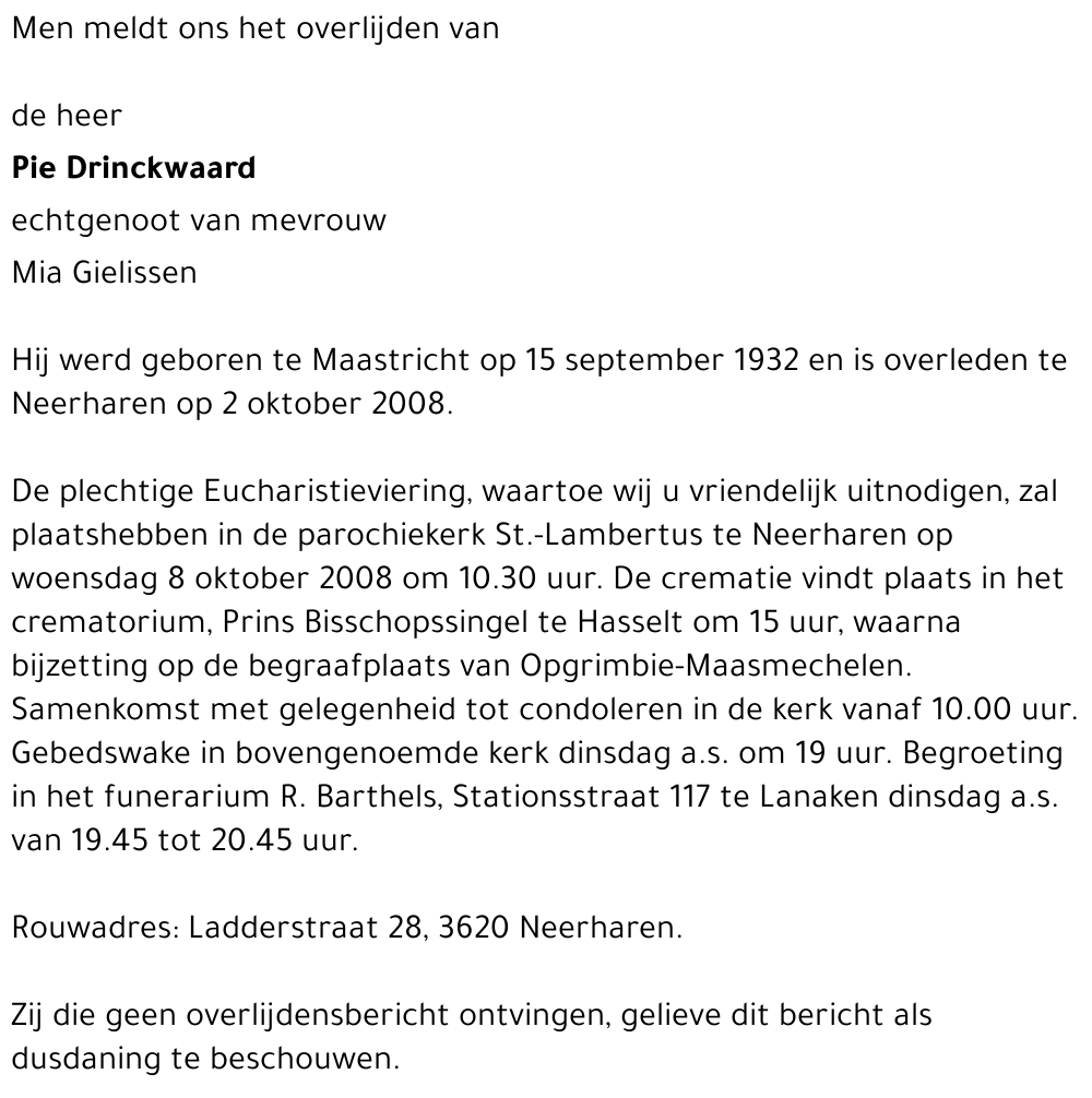 Petrus (Pie) Drinckwaard