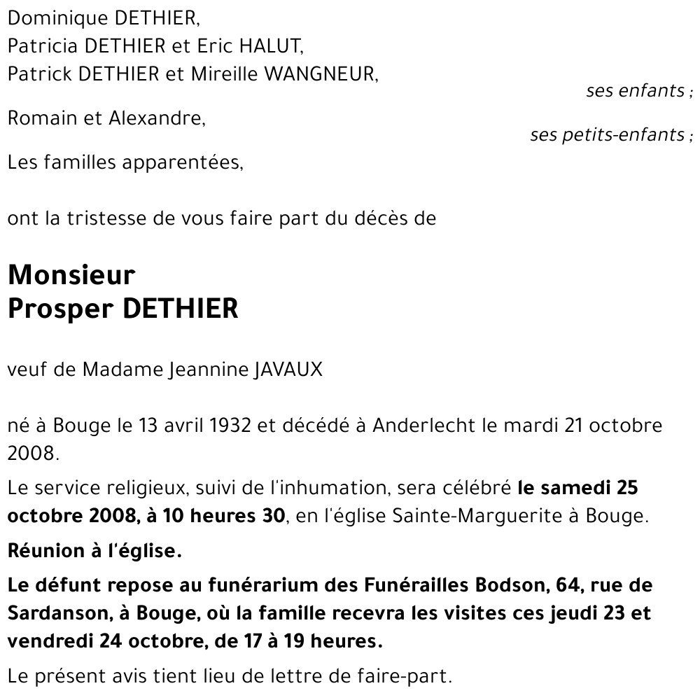 Prosper DETHIER